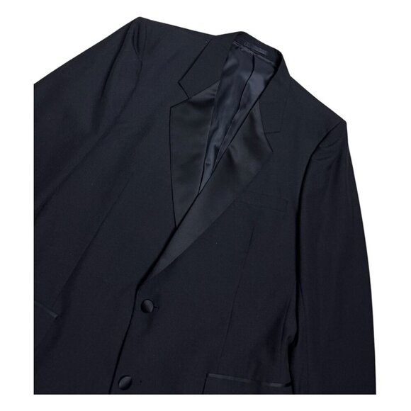 MOORES Black TUXEDO Luxury Designer 3-Piece Blazer Pants SUIT SET Mens XL - Picture 4 of 11
